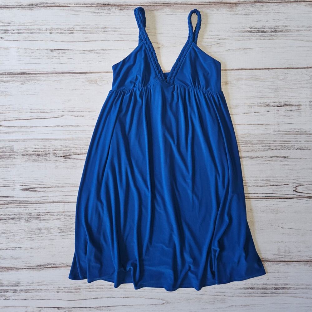 Essentials by ABS Blue Babydoll Dress sz M